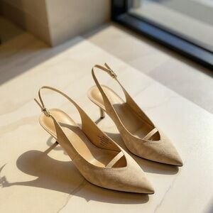 Express Tan Slingback Heels